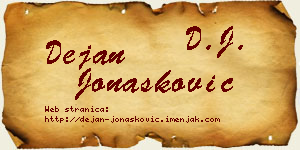 Dejan Jonašković vizit kartica